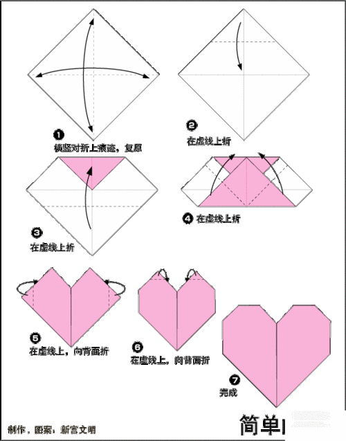 儿童折纸小爱心 手工折纸大全-普车都