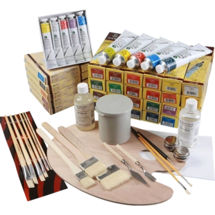 初学者绘画专用专业美术套装油画布框写生工具油画用品全套材料带画架