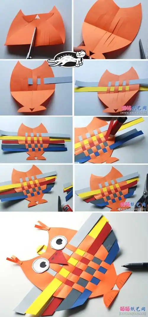 纸条编织猫头鹰——龙小线上作业秀