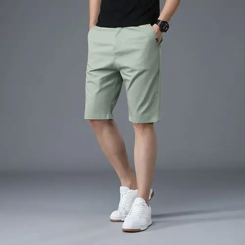 休闲男士短裤夏季薄款透气五分裤男冰丝直筒休闲裤