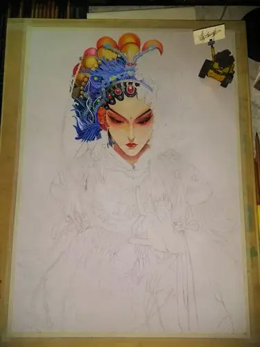 彩铅手绘《武旦》