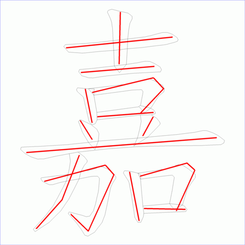 国字嘉的笔顺14画