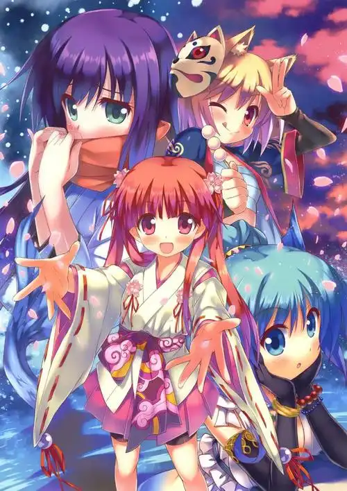 求四个动漫女孩在一起的图片