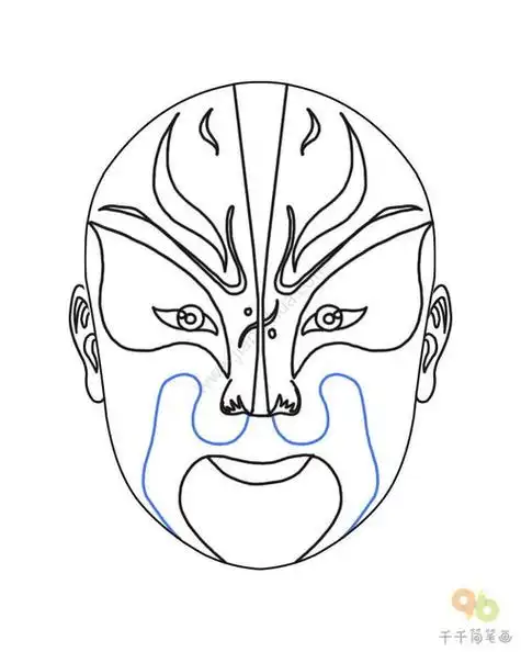 如何用简笔画脸谱?