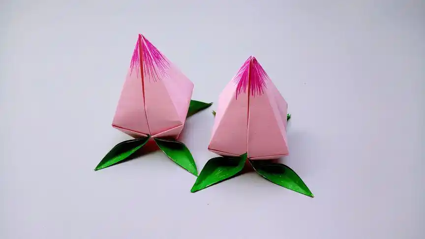 简单几步教你折一个立体桃子,小朋友也能学会,diy手工视频