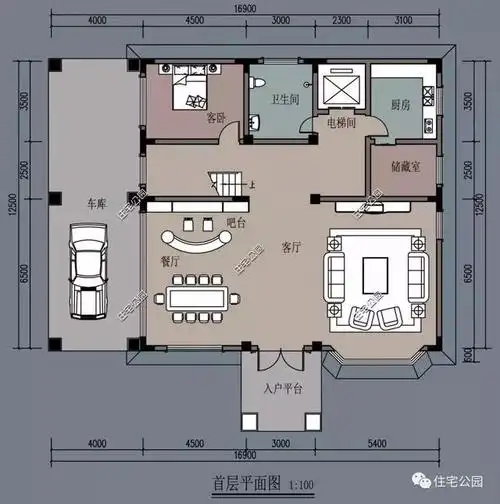 带电梯的农村4层别墅设计方案图高品质豪华就选这套