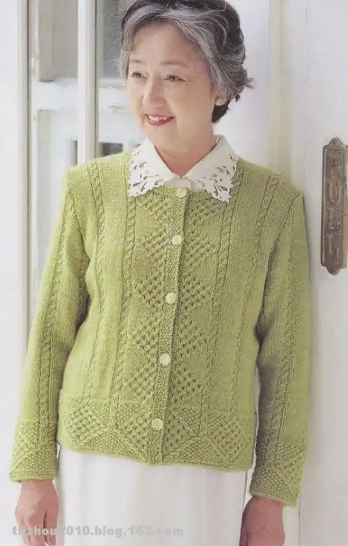 【转载】手工编织老年毛衣 开衫