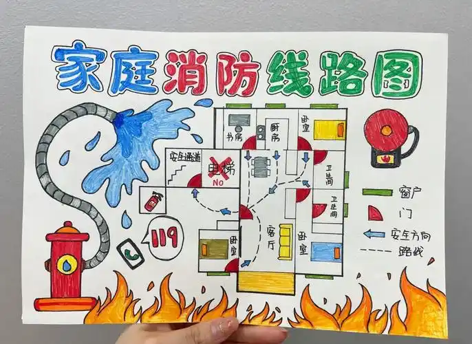 小学生家庭消防安全手抄报,快来看看吧!