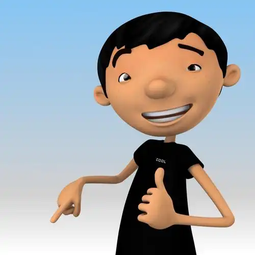 rigged cartoon boy cool