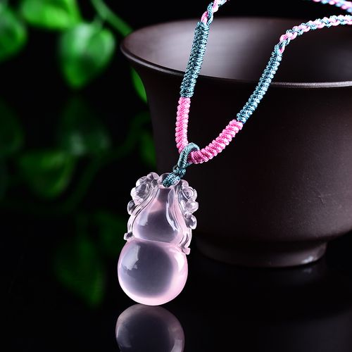 水晶葫芦项链吊坠冰粉晶双貔貅挂件福禄男女项坠