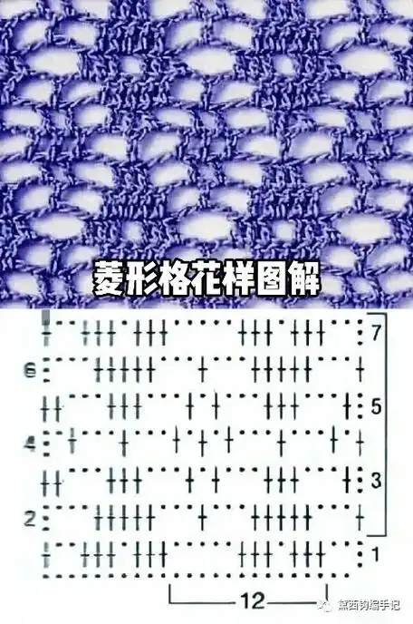 菱形格花样图解#爱生活爱编织 #我的抖音生活日记 #钩针图解 - 抖音