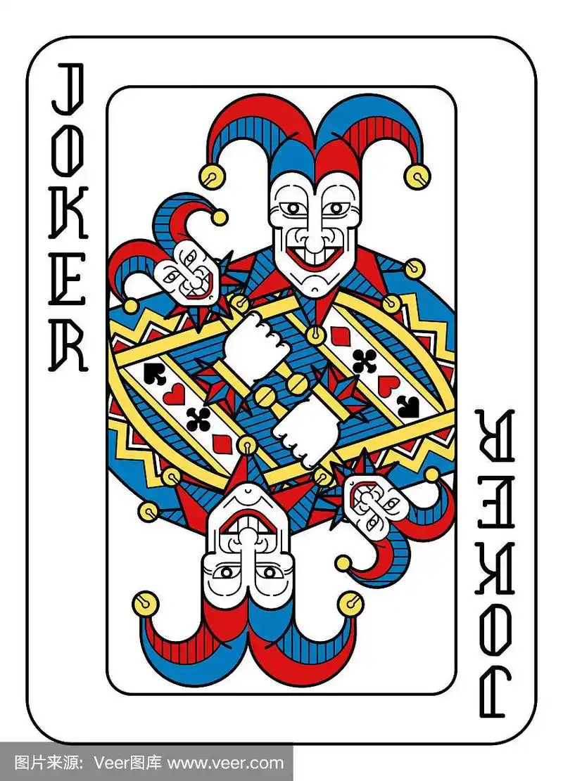 扑克牌小丑黄红蓝黑