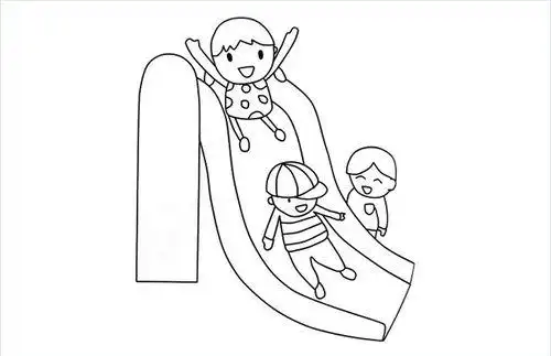 滑梯的简笔画图片   滑滑梯是幼儿园或儿童游乐场常见的儿童运动器材