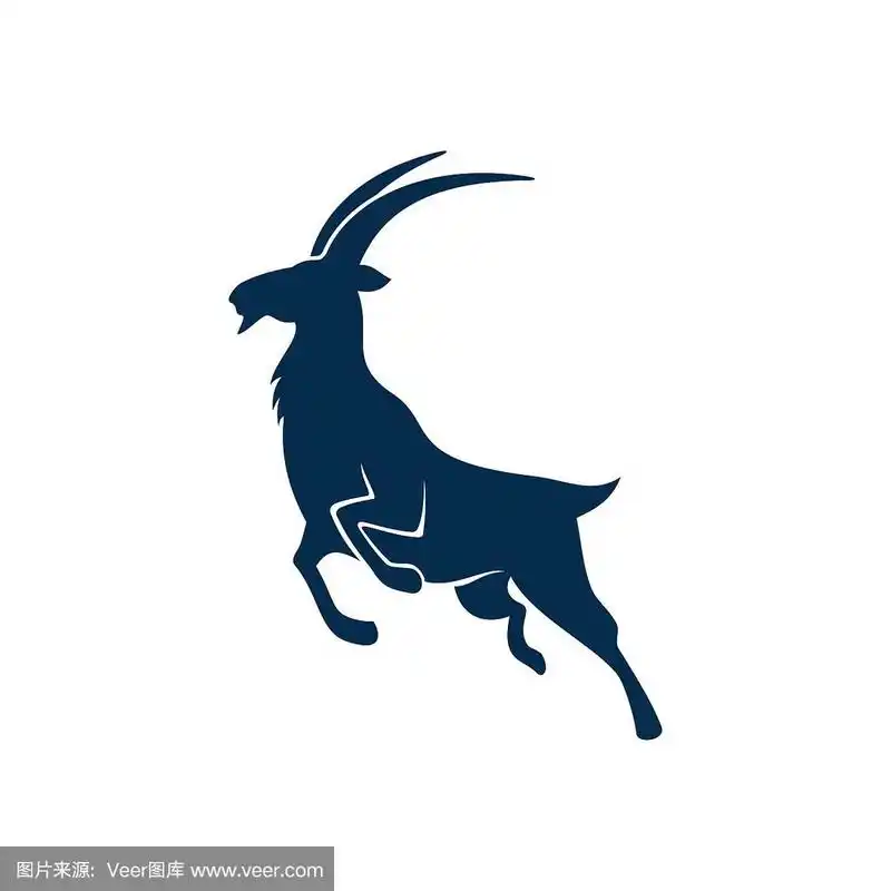 羚羊,野山羊或瞪羚剪影孤立