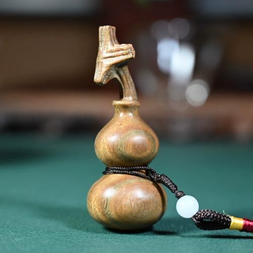 紫檀木葫芦文玩手把件绿檀木挂件黑檀木雕刻创意盘玩福禄血檀龙头