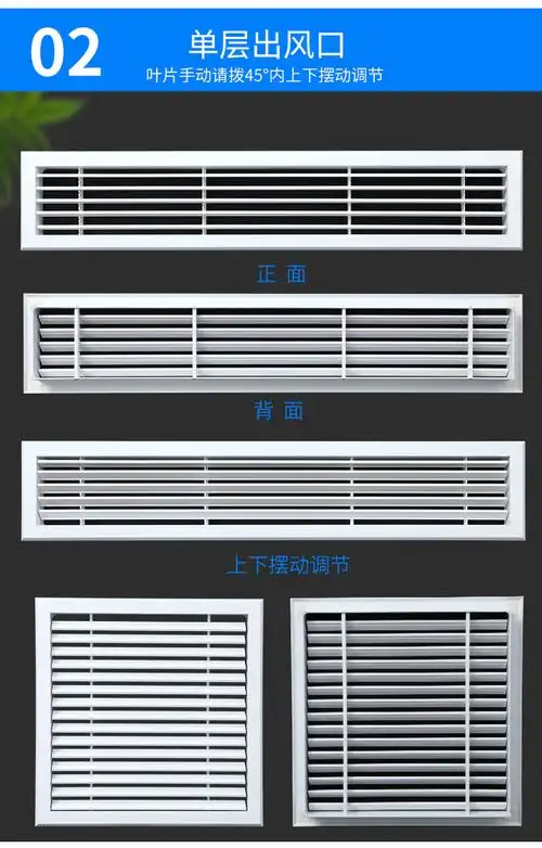 中央空调出风口加长格栅回风检修口排风定做铝合金防雨百叶窗abs双层