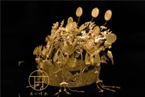 新婚头饰清代花丝镶嵌点翠凤冠皇冠冠影视冠发饰