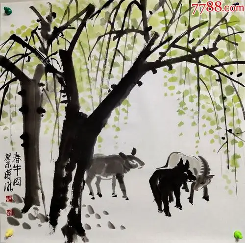 现代书画研究会会长,浙江画院特聘画师【林曦明】春牛图