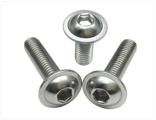 批发304不锈钢iso7380.2半圆头自带垫内六角螺丝机螺钉m3m4m5m6m8