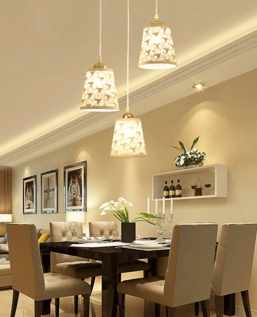 餐厅吊灯简约现代led创意个性三头餐桌灯书房铁艺过道吧台吊灯具-t