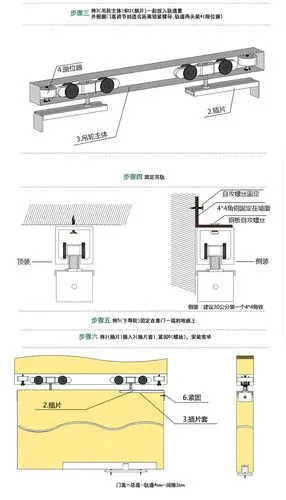 移门轨道导轨滑道实木门玻璃门折叠推拉门滑轨 滑轮吊轨吊轮导轨