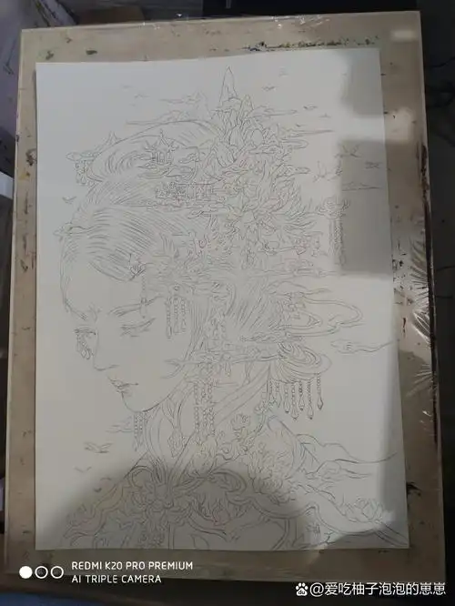 古装复古美女铅笔素描 古装复古美女,铅笔,素描,4k尺寸.客单.