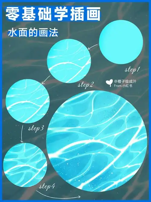 零基础学画画教你画水面波纹
