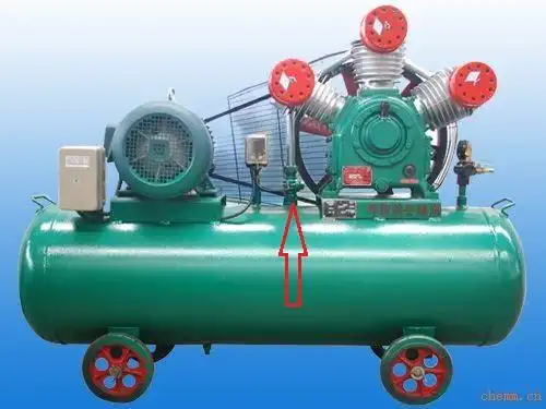 空压机上面的最小压力阀是在什么位置?