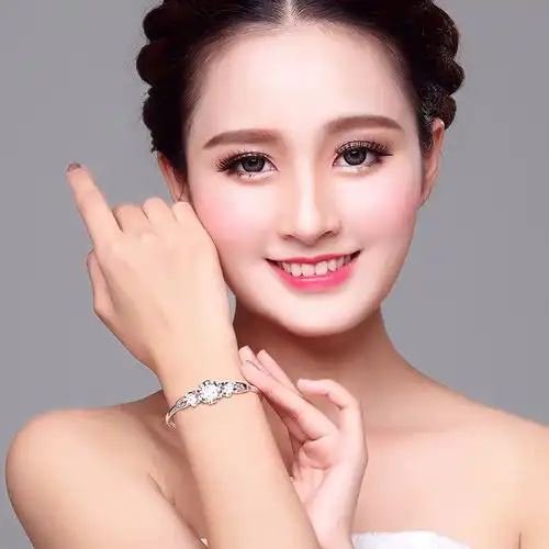 三生三世999纯银手镯女 白银镂空银饰足银镯子网红手饰品少女心