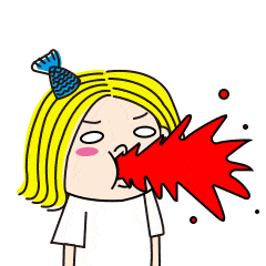 吐血gif卡通gif可爱gif黄头发gif
