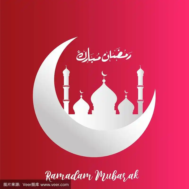 斋月卡里姆剪影清真寺创意