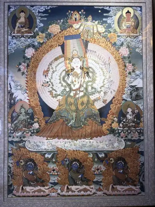 011 扎西尖措 大白伞盖佛母 中式装裱