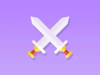 扁平风格图标双剑