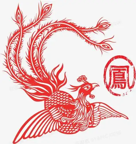 红宣纸凤凤凰牡丹手工剪纸成品纯手工剪纸贴画镂空手工刻纸画刻纸成品