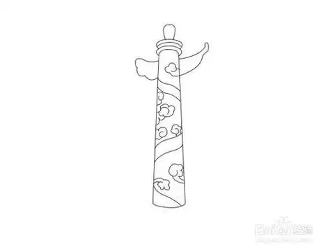 简笔画天安门龙柱