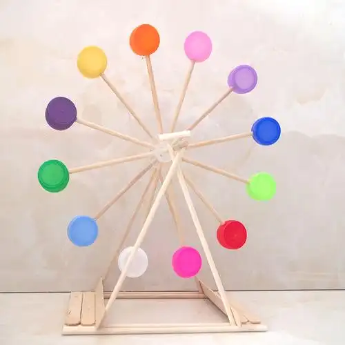 科技小制作小发明小学生科学实验变废为宝瓶盖摩天轮手工diy材料扫地