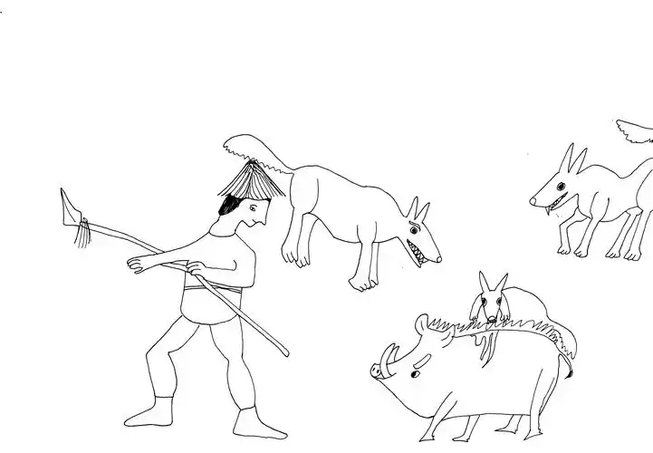 意大利帕埃斯图姆考古遗址公园   湿壁画(狩猎)