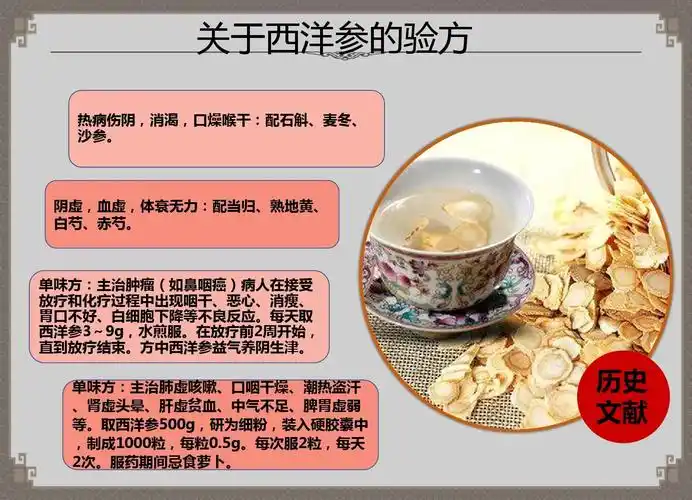 西洋参的功效作用及食用方法ppt