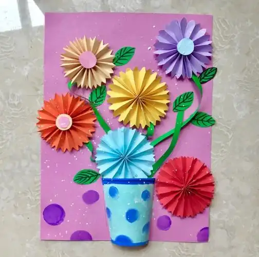 彩纸,一次性纸杯制作贴画