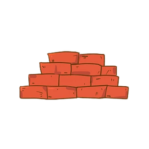 一摞子砖头搬砖吃土劳动元素素材漫画元素