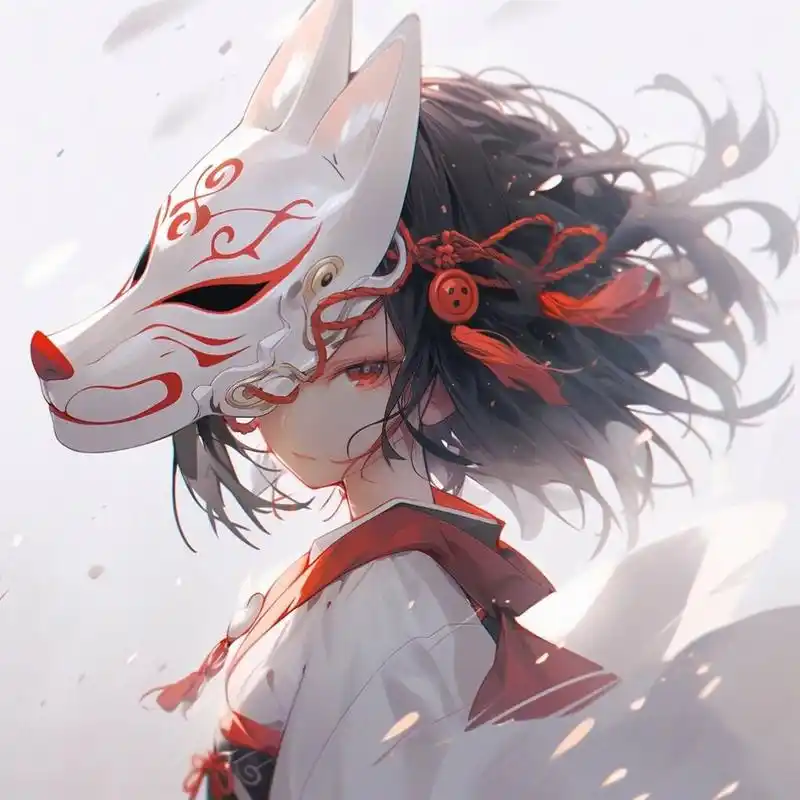 扭扭我发布的第一个作品就是狐狸面具女生头像,这次算是同类型复柯镲