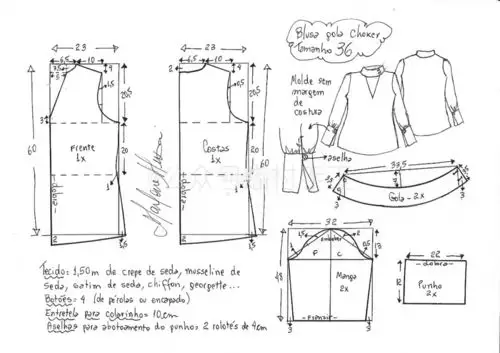气质v领长袖衬衫裁剪图_长袖_v领_衬衫_雪纺_裁剪图_时尚_穿搭