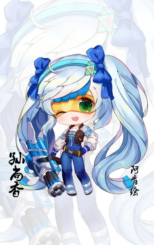 王者荣耀孙尚香沉稳之力q版漫画头像插画阿肯绘