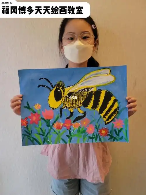 蜜蜂水彩原创绘画十