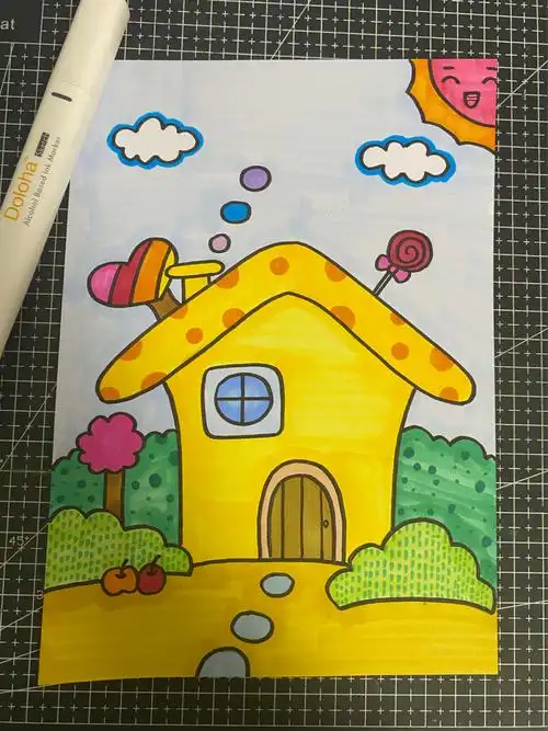 简单房子儿童卡通画