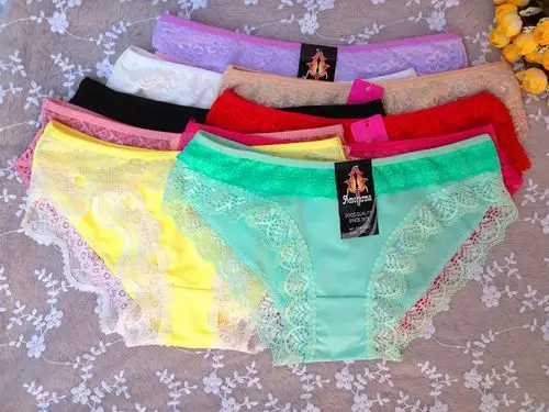 内裤 批发多款外贸少女2元以下内裤 大量库存 糖果色蕾丝边内裤