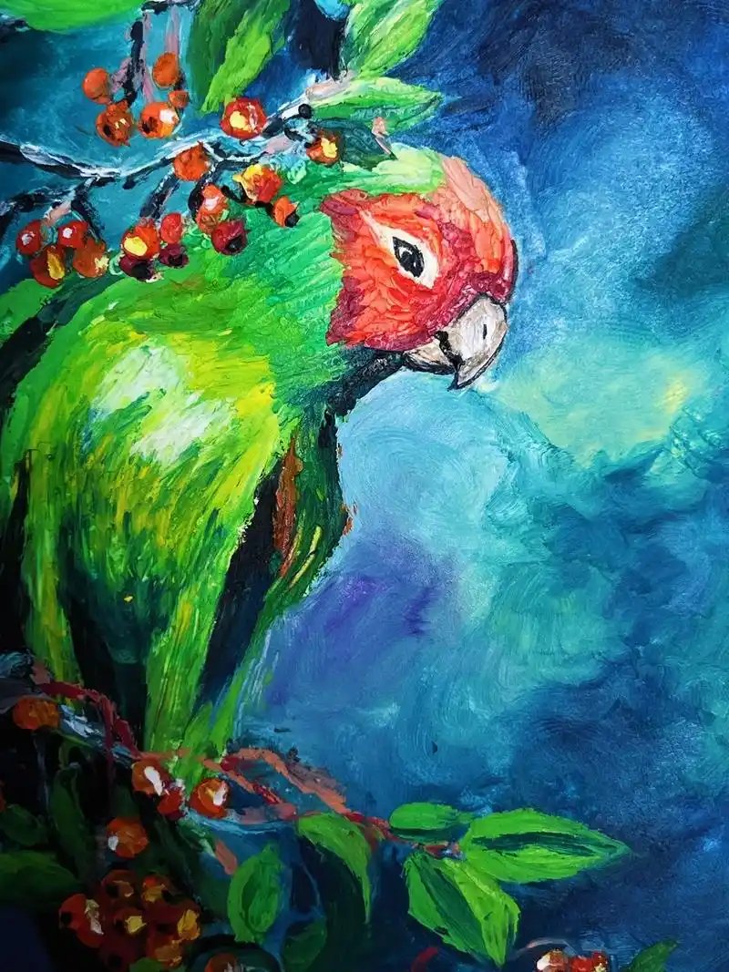 小太阳鹦鹉00.#画画 #治愈系 #美出高级感 #油画棒#绘 - 抖音