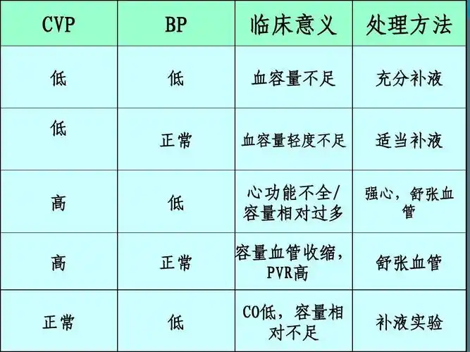 医药卫生 临床医学 cvp监测ppt cvp 低 低 bp 低 临床意义 血容量不足