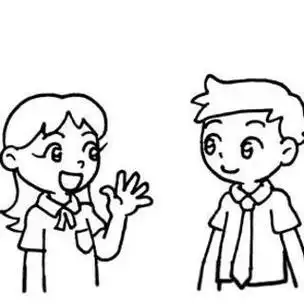 互相打招呼的简笔画