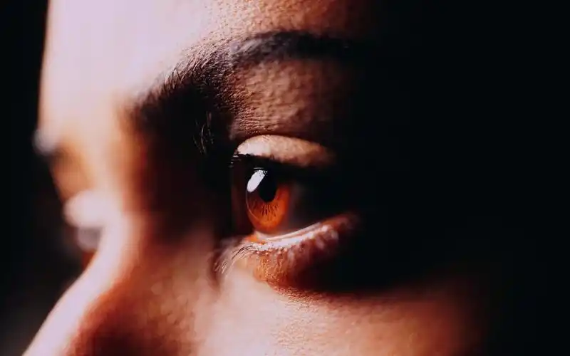 棕色的眼睛特写镜头,脸 壁纸